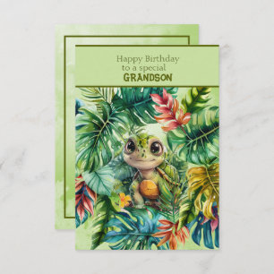 Turtle Happy Birthday To a Special Grandson  Card