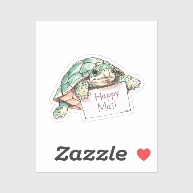 Turtle, Happy Mail, Sticker (Sheet)