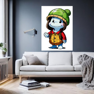 Turtle hat enthusiast   AI Art Poster
