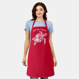 Turtle-Hawaiian-Fisherman Core-Cherry Red Apron