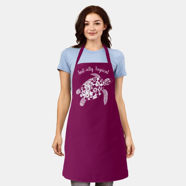 Turtle-Hawaiian-Fisherman Core-Wine Colour Apron (Worn)