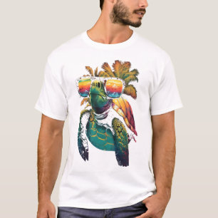 Turtle Hawaiian Sea Turtles Hawaii Beach Palm Copy T-Shirt