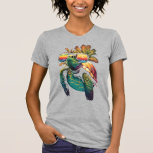 Turtle Hawaiian Sea Turtles Hawaii Beach Palm Copy T-Shirt