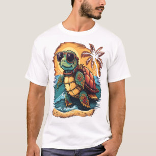 Turtle Hawaiian Sea Turtles Hawaii Tropical Beach T-Shirt