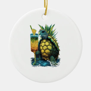 Turtle Hawaiian Sea Turtles Pineapple Aloha Copy C Ceramic Tree Decoration