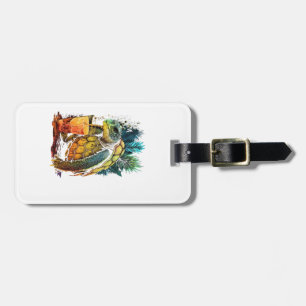 Turtle Hawaiian Sea Turtles Pineapple Aloha Copy Luggage Tag
