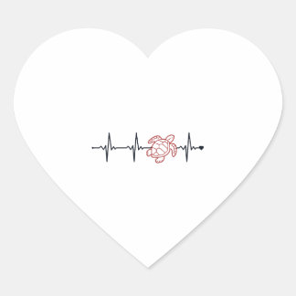 Turtle Heartbeat Tortoise Painted Alligator Heart Sticker