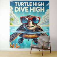 Turtle High Dive Artwork Perfect for Turtle Lovers