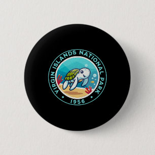 Turtle Hiking At Virgin Islands National Park 6 Cm Round Badge