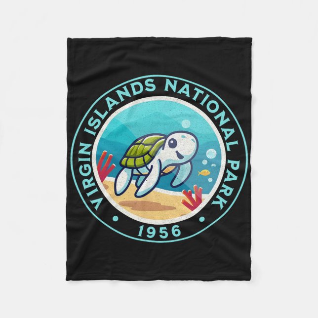 Turtle Hiking At Virgin Islands National Park  Fleece Blanket (Front)