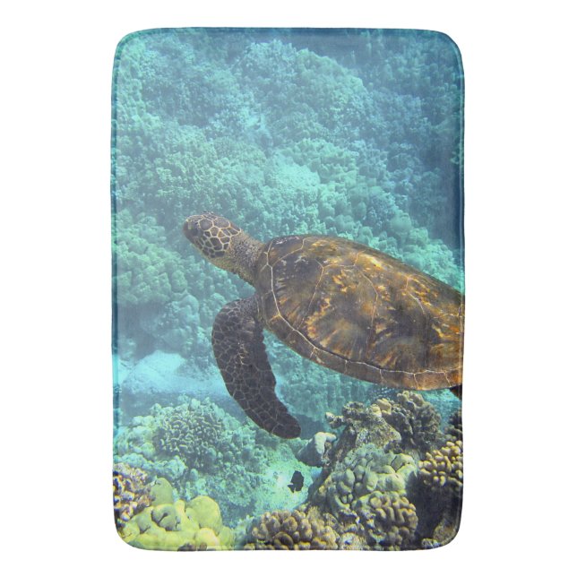 turtle in the sea bath mat (Front Vertical)