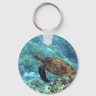 turtle in the sea key ring