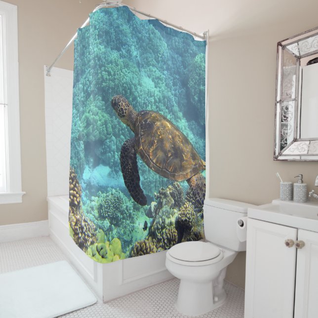 turtle in the sea shower curtain (In Situ)