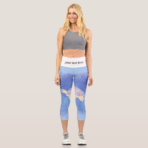 Turtle in the water capri leggings