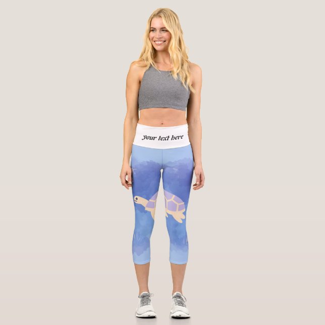 Turtle in the water capri leggings (Front)
