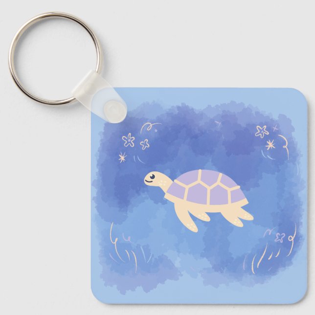 Turtle in the water key ring (Front)