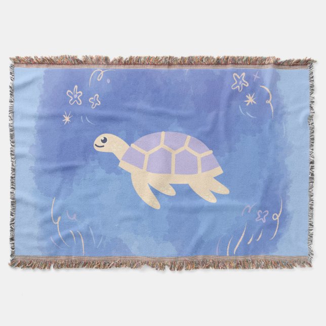 Turtle in the water throw blanket (Front)