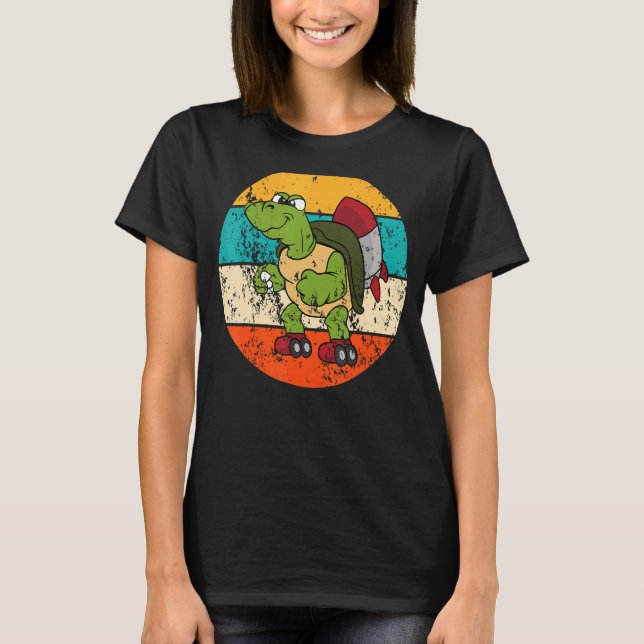 Turtle Inline Skating Skates Skater  Vintage T-Shirt (Front)