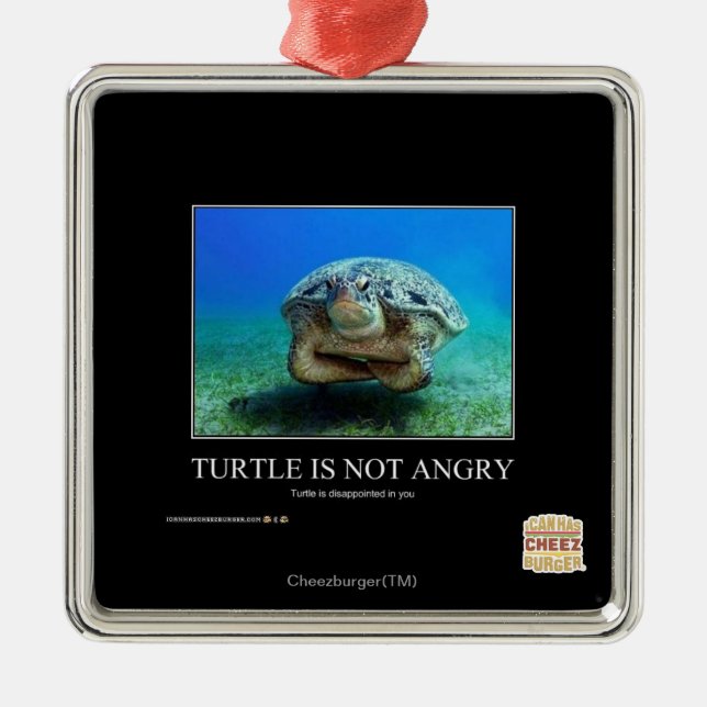 Turtle Is Not Angry Metal Tree Decoration (Front)