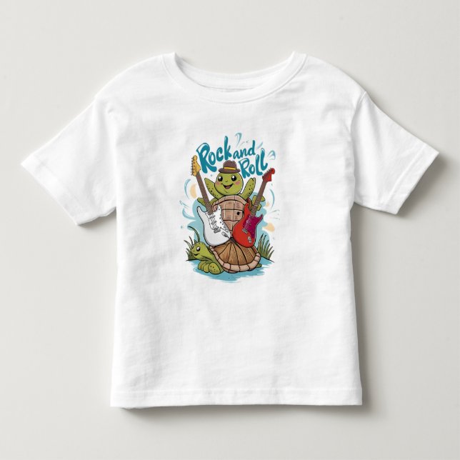 Turtle Jam Session Rock And Roll Toddler T-Shirt (Front)