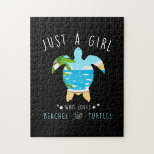 Turtle Just A Girl Who Loves Beachs And Turtles Jigsaw Puzzle