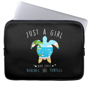 Turtle Just A Girl Who Loves Beachs And Turtles Laptop Sleeve