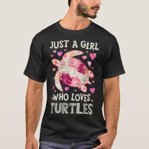 Turtle Just A Girl Who Loves Tortoise Reptile Flow T-Shirt