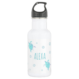 Turtle Kids Under The Sea Watercolor Pastel Bubble 532 Ml Water Bottle