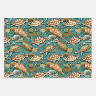 Turtle life pattern No1 Wrapping Paper Sheet