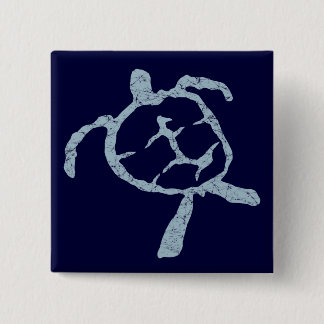 turtle-light blue 15 cm square badge