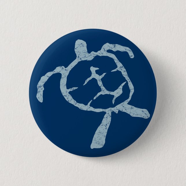 turtle-light blue 6 cm round badge (Front)
