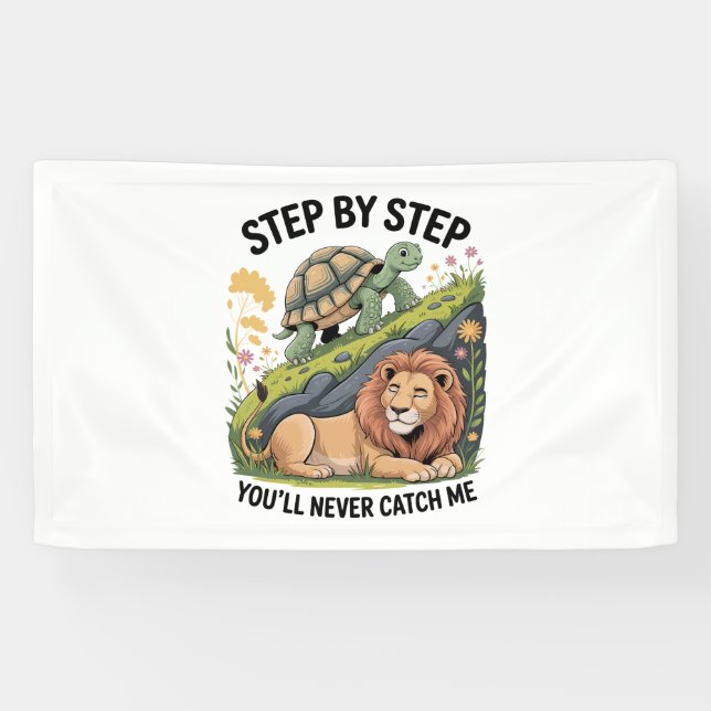 Turtle Lion Funny Banner (Horizontal)