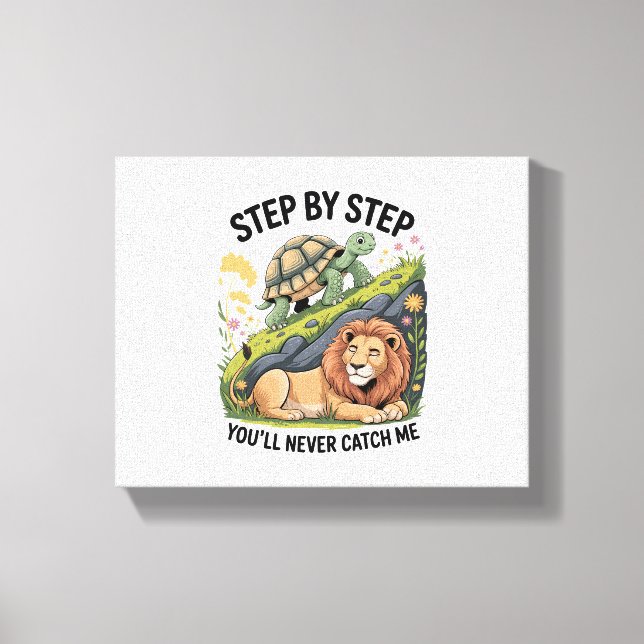 Turtle Lion Funny Canvas Print (Front)