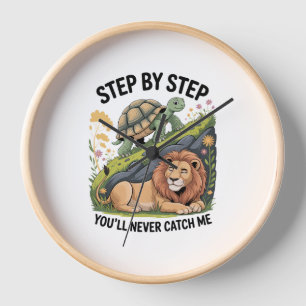 Turtle Lion Funny Clock