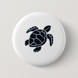 Turtle Logo Emblem Red-Eared Slider Tortoise Copy 6 Cm Round Badge