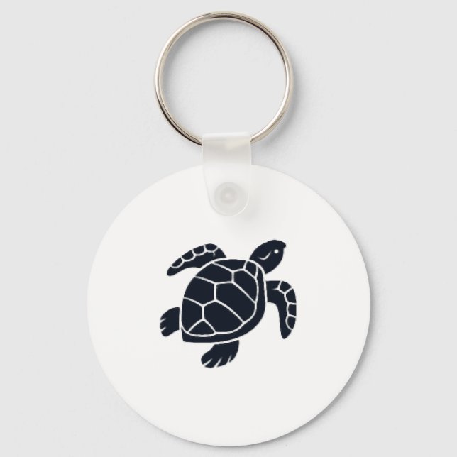 Turtle Logo Emblem Red-Eared Slider Tortoise Copy Key Ring (Front)