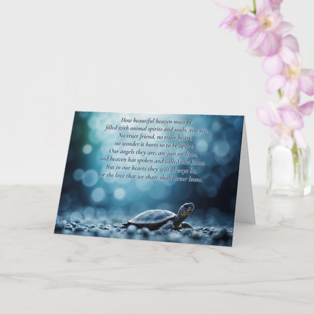 Turtle Loss Sympathy with Spiritual Poem  Card (Orchid)