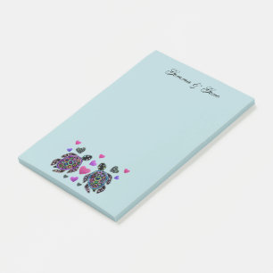 Turtle Love Custom Names Post-it Notes