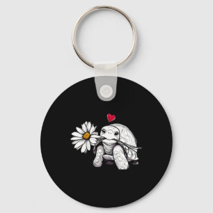 Turtle Love Flower Daisy Nature Wildflowers Animal Key Ring