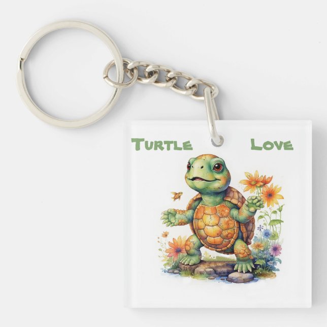 Turtle Love  Key Ring (Front)