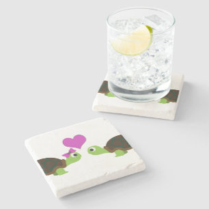 Turtle Love  Stone Coaster