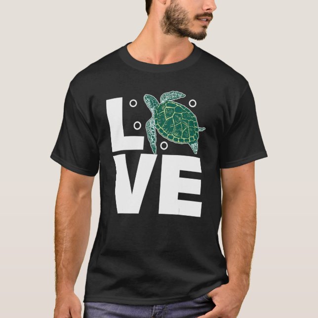 Turtle Love Turtle Tortoise Sea Animal Earth Day T-Shirt (Front)