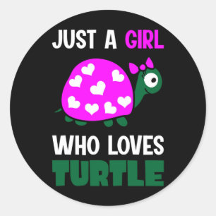 Turtle Lover   A Girl Who Loves Turtles Classic Round Sticker