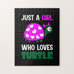 Turtle Lover A Girl Who Loves Turtles Jigsaw Puzzle