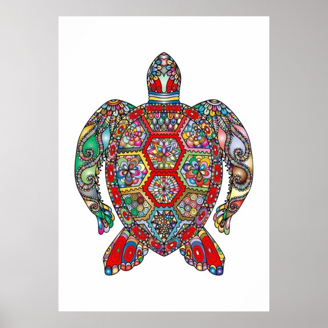 Turtle Lover Abstract Turtle Poster (Front)