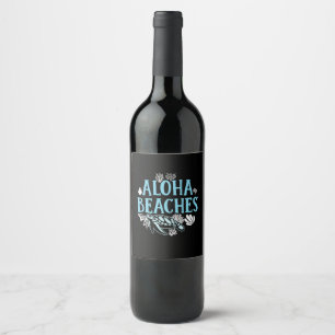 Turtle Lover Aloha Beaches Wine Label