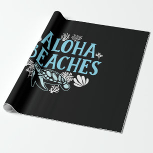 Turtle Lover Aloha Beaches Wrapping Paper
