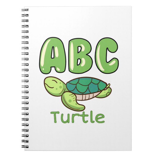 Turtle Lover Alphabet ABC Letter Turtle Notebook (Front)