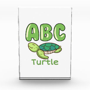Turtle Lover Alphabet ABC Letter Turtle Photo Block