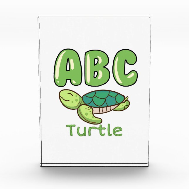 Turtle Lover Alphabet ABC Letter Turtle Photo Block (Front)